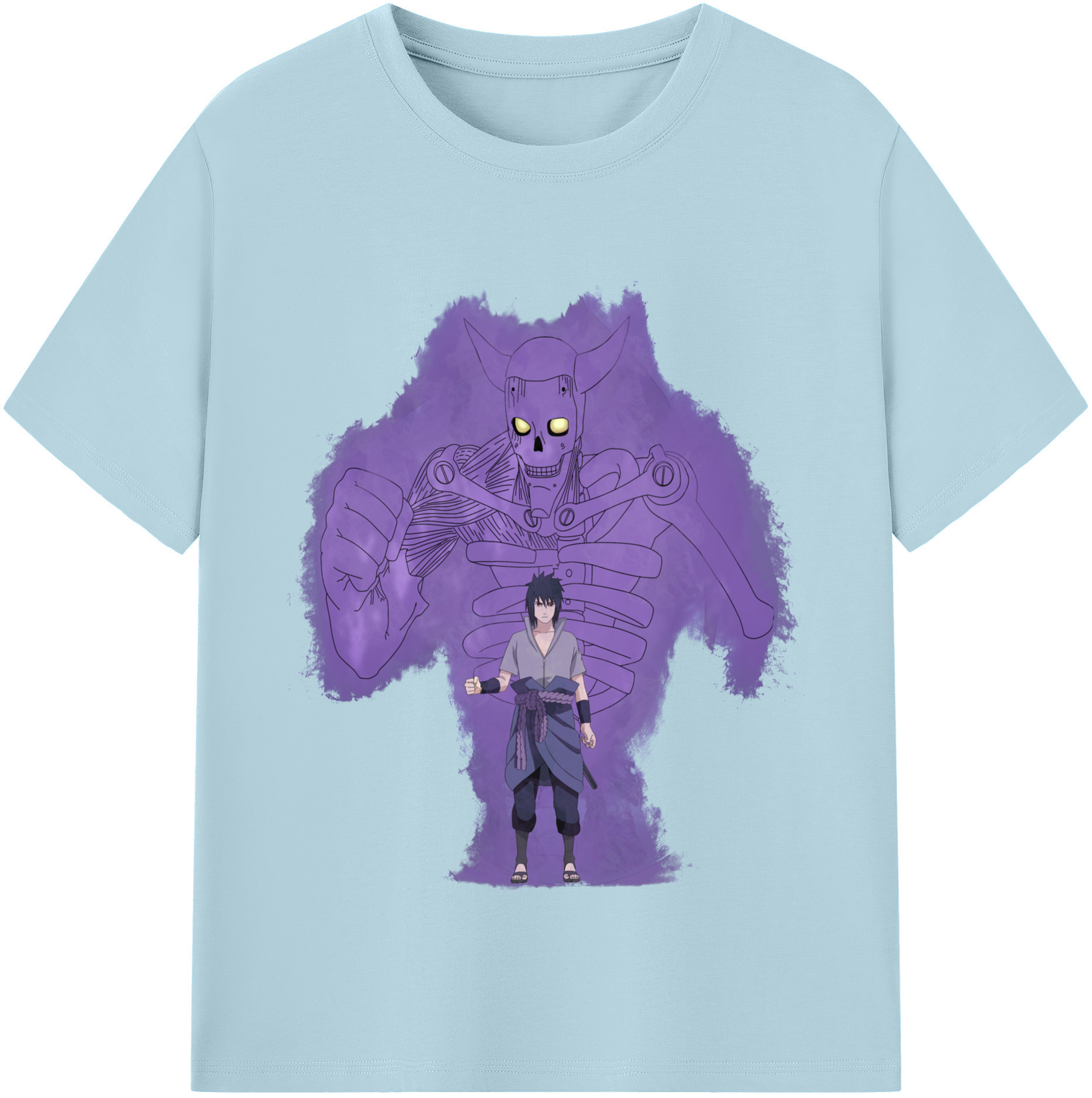 （画像用） NARUTO -ナルト- うちは サスケ Uchiha Sasuke 綿100％半袖Tシャツ（フロントプリント）